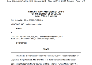 MedCorp v. Zoll Data Systems, a software failure case
