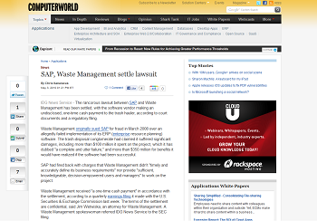 Waste Management v. SAP, a software project failure case