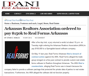 Real Forms LLC v. Arkansas Realtors Association, a computer forensics case